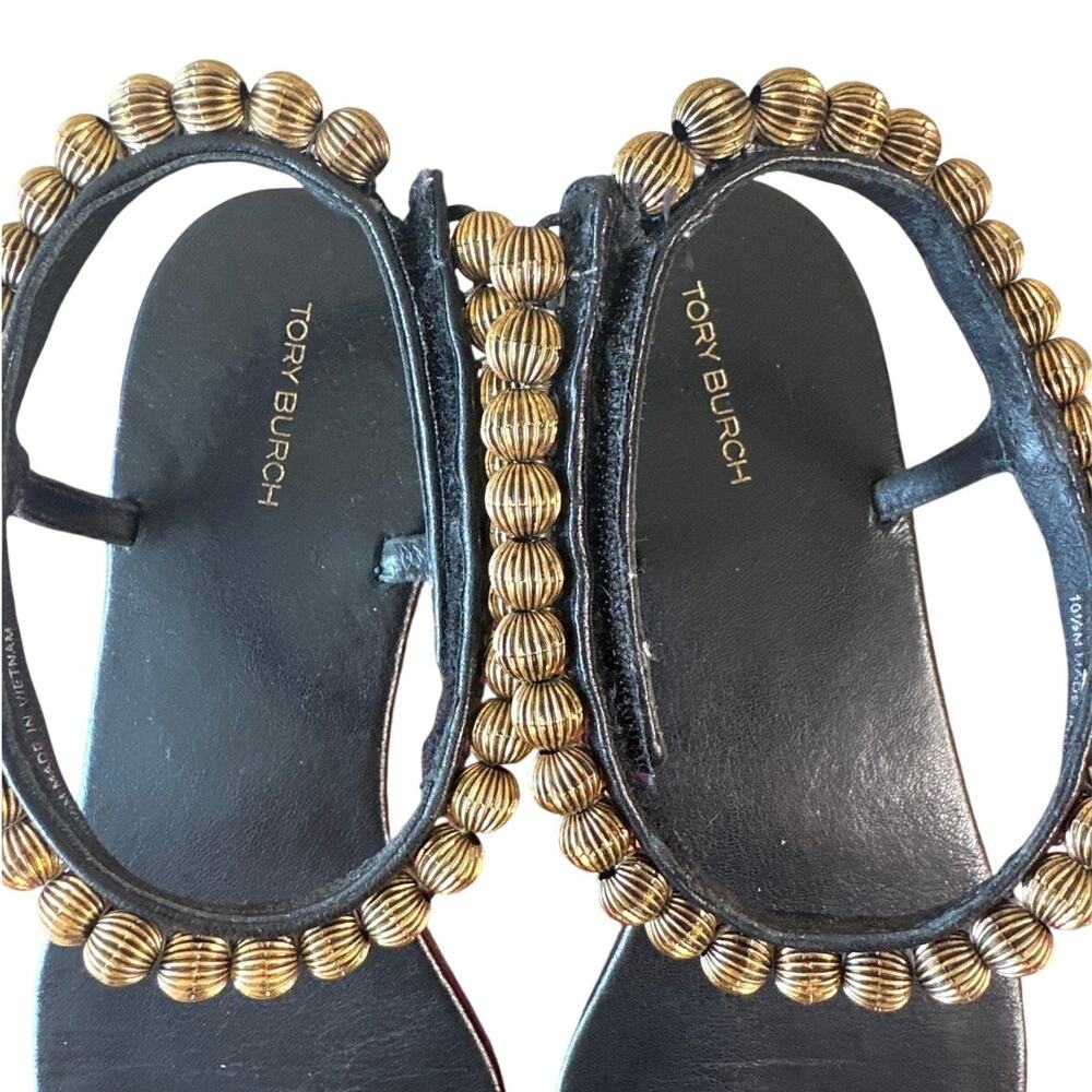 Tory Burch Capri Beaded Ankle Wrap Sandals Size 10.5 - Picture 3 of 12